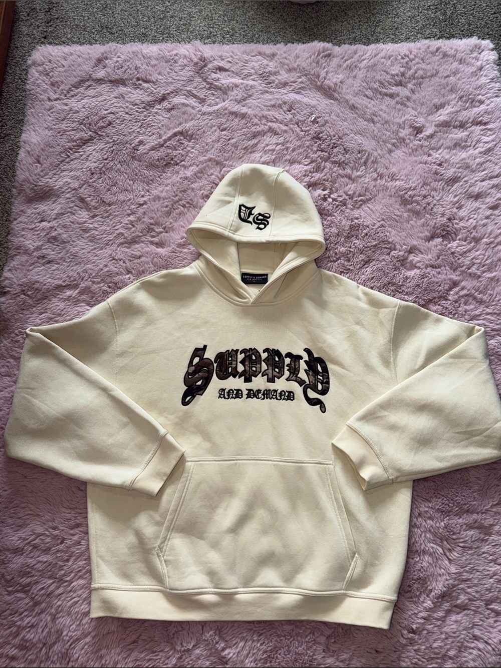 Cream Logo Pullover Hoodie - Men